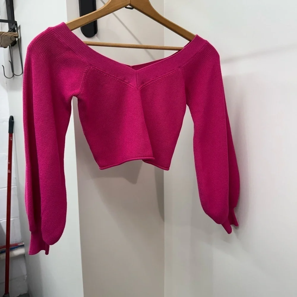 ZARA | Balloon Sleeve Crop Sweater